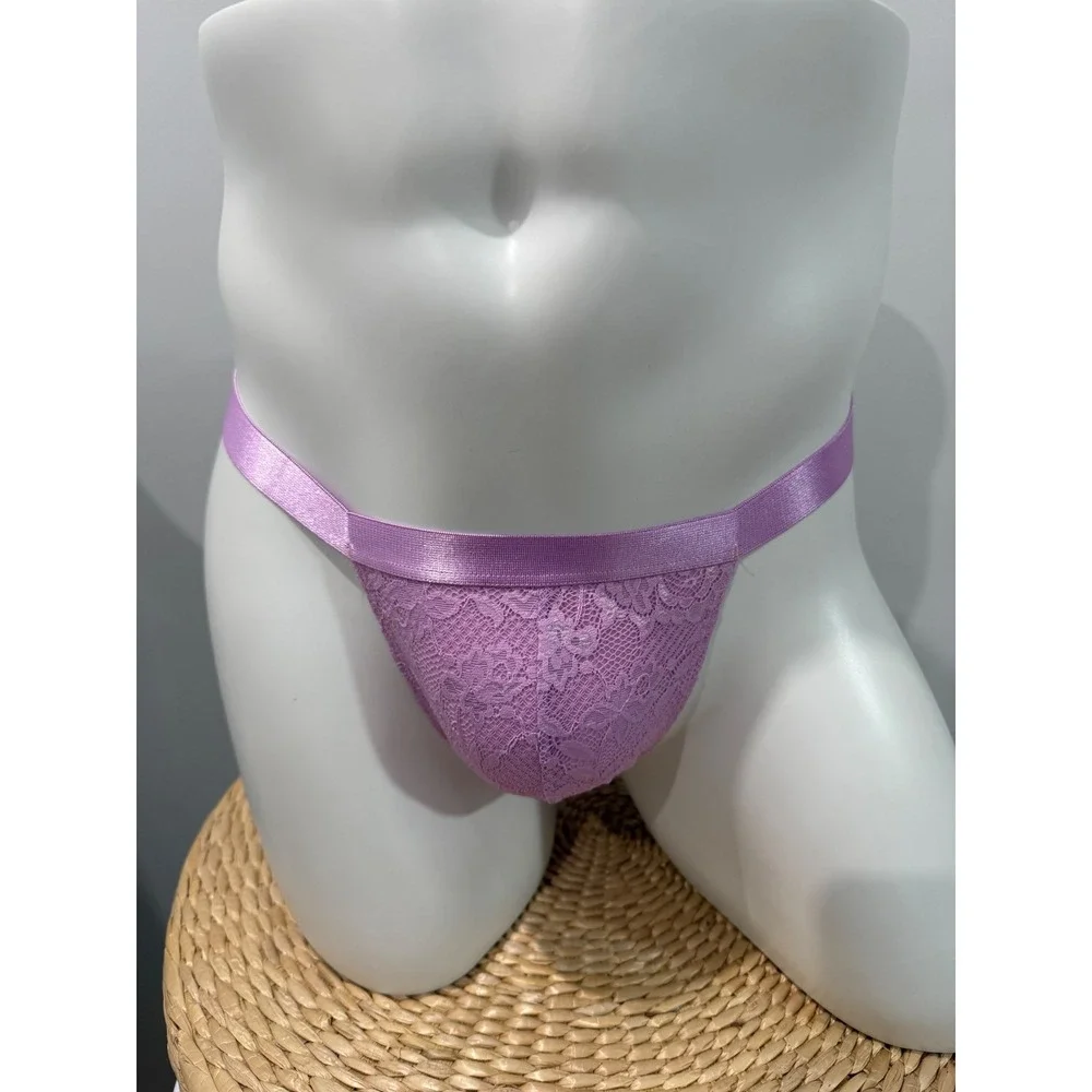 Cosabella Men's Lace Italian Thong Never Say Never Neela Flower Pink Size S